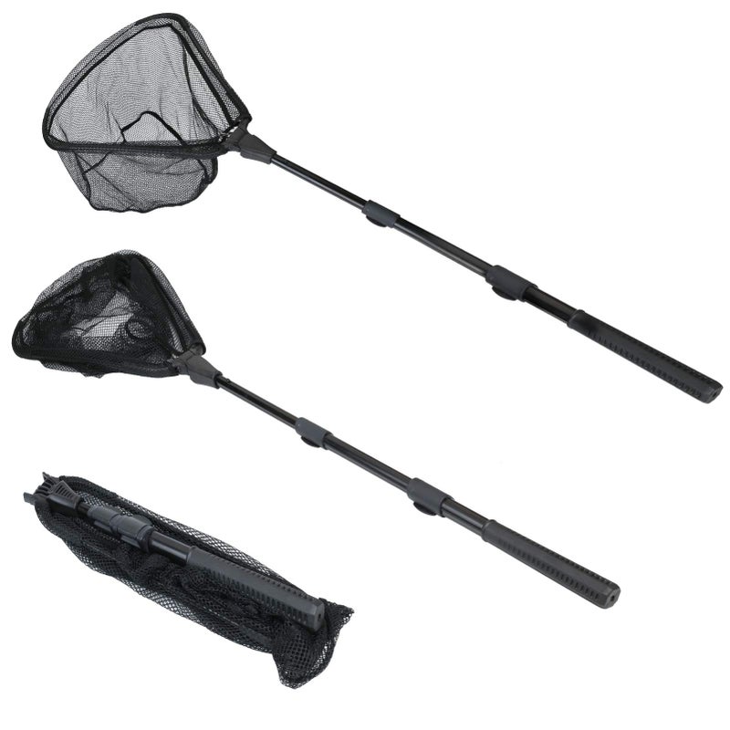 RESTCLOUD Fishing Landing Net with Telescoping Pole Handle Extends to 63 inches, Carbon Fiber Handle Extended from 23.6 inches to 47 inches - Image 1